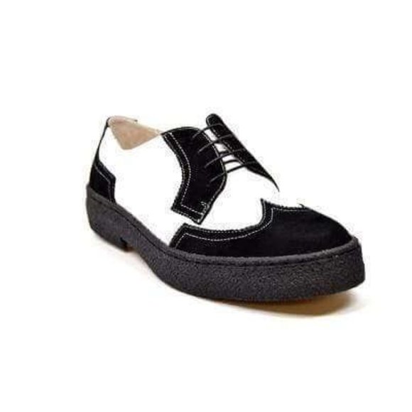 British Walkers Wingtip Men's Black Suede and White Leather